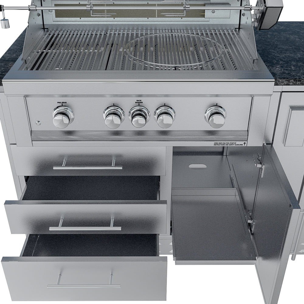 Sunstosne Metal Products Savanna 16FT Linear Outdoor Cabinet Package with 60° Angle