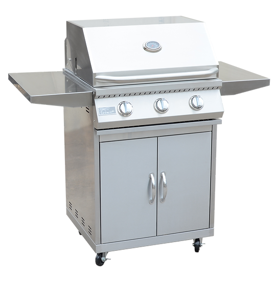 KoKoMo Grills 3 Burner 26 inch Cart Model BBQ Grill With Locking Casters