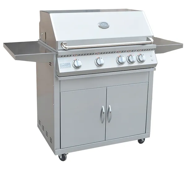 KoKoMo Grills Professional 4 Burner 32 Inch Cart Model BBQ Grill With Lights & Locking Casters