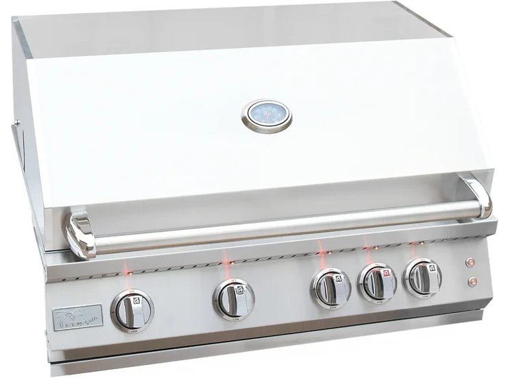 Kokomo Laser Cut Grate 32In Professional Built in Gas Grill 4 Burner/Back Burner