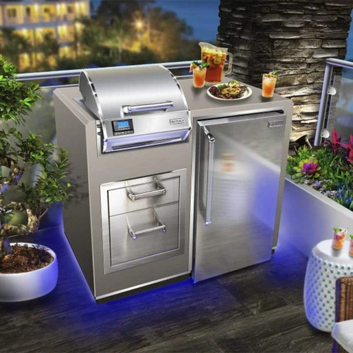 Fire Magic Electric Grill Island Bundle with Refrigerator and Double Drawers / ID251-R-44SM